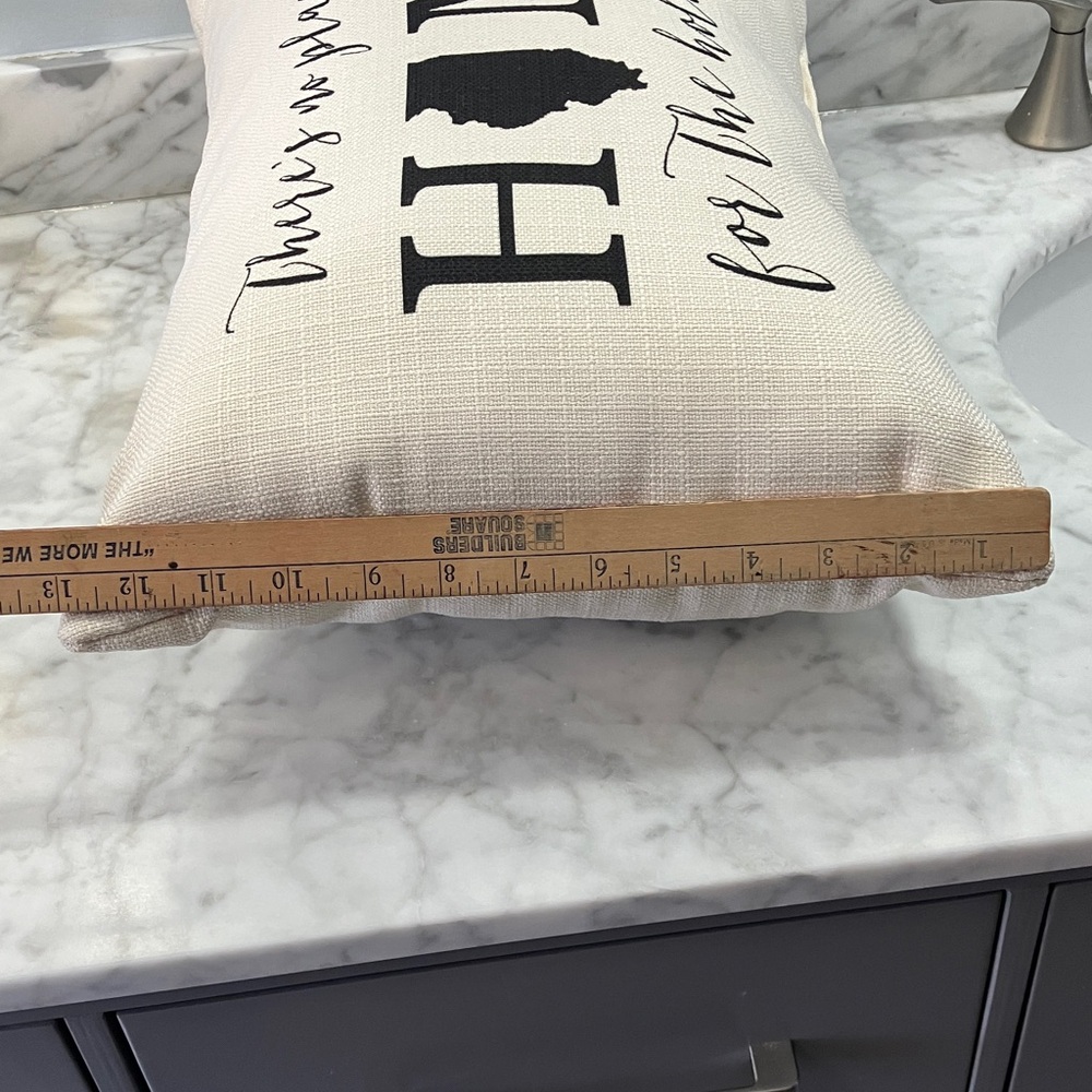 Illinois Home for the Holidays Decorative Pillow - Cream and Black 19in x 13 in - Picture 6 of 11